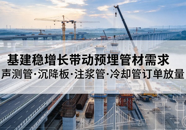 迎泽基建稳增长带动预埋监测管材需求，声测管、沉降板、注浆管订单持续放量